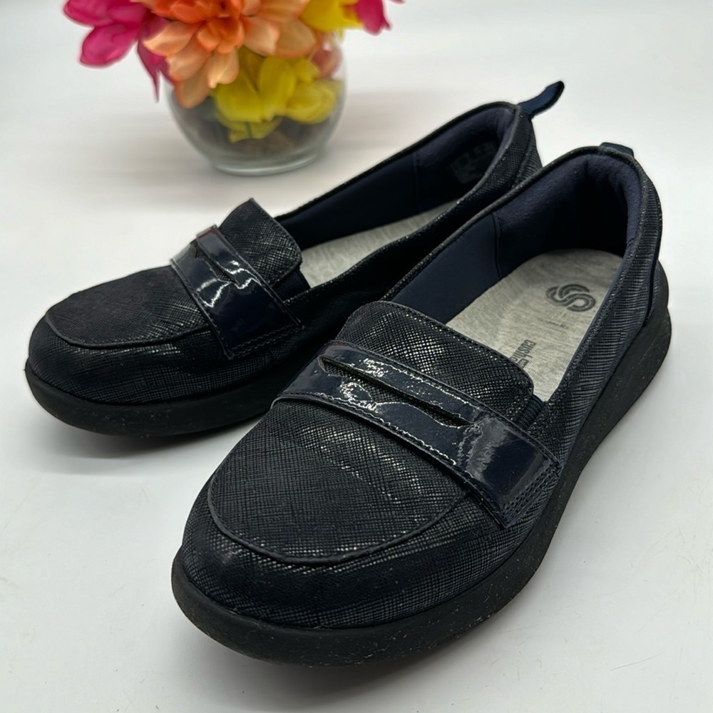 Cloudsteppers by Clarks Navy Blue Penny Loafers Size 6 BLO6801C